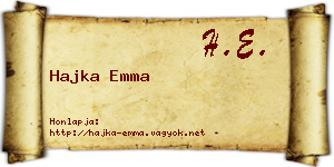 Hajka Emma névjegykártya